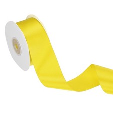 Double Faced Yellow Satin Ribbon 1-1/2" x 25 Yards Solid Fabric Ribbon