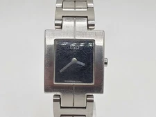 Movado ESQ Quartz Watch Women 23mm Square Black Dial Silver Tone New Battery