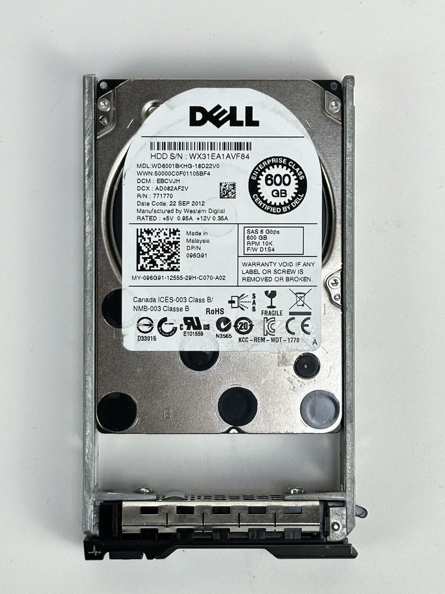 Lot of 8 Dell 600GB 10K RPM SAS 6G HDD 2.5in SFF 6Gbps Hard Disk