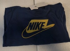 Kids Nike Sweatshirt, Ages 5-6, Color Dark Blue with Yellow Logo. Front Pocket.