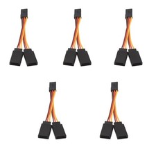 5 Pcs JR/Futaba   1 To 2 Y Harness Leads Splitter Cable Male To Female4543