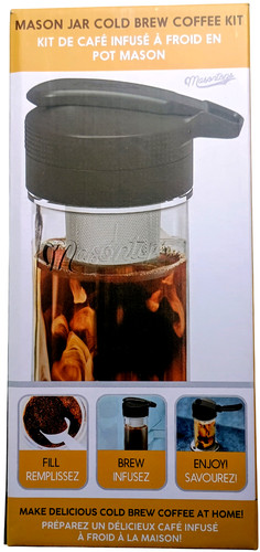 Cold Brew Coffee Maker Kit: Wide Mouth Mason Jar with Screw Top Pour Spout Lid