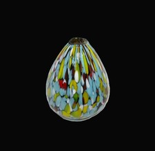 Striking Small Vintage Multi-Colored Hand-Blown Art Glass Vase Decor