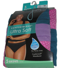 Womens Underwear Plus Size 14 BIKINI Hanes Just My Size Panties 5 Pack