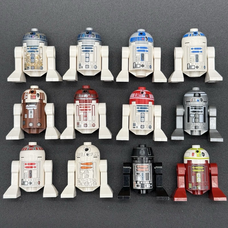 LEGO Star Wars Astromech Droid Lot R2-D2 R4 R5 R-Series 12 Genuine Minifigure