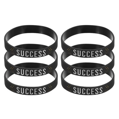6Pcs Motivationsarmbänder für Success, Schwarz - Bild 1 von 4