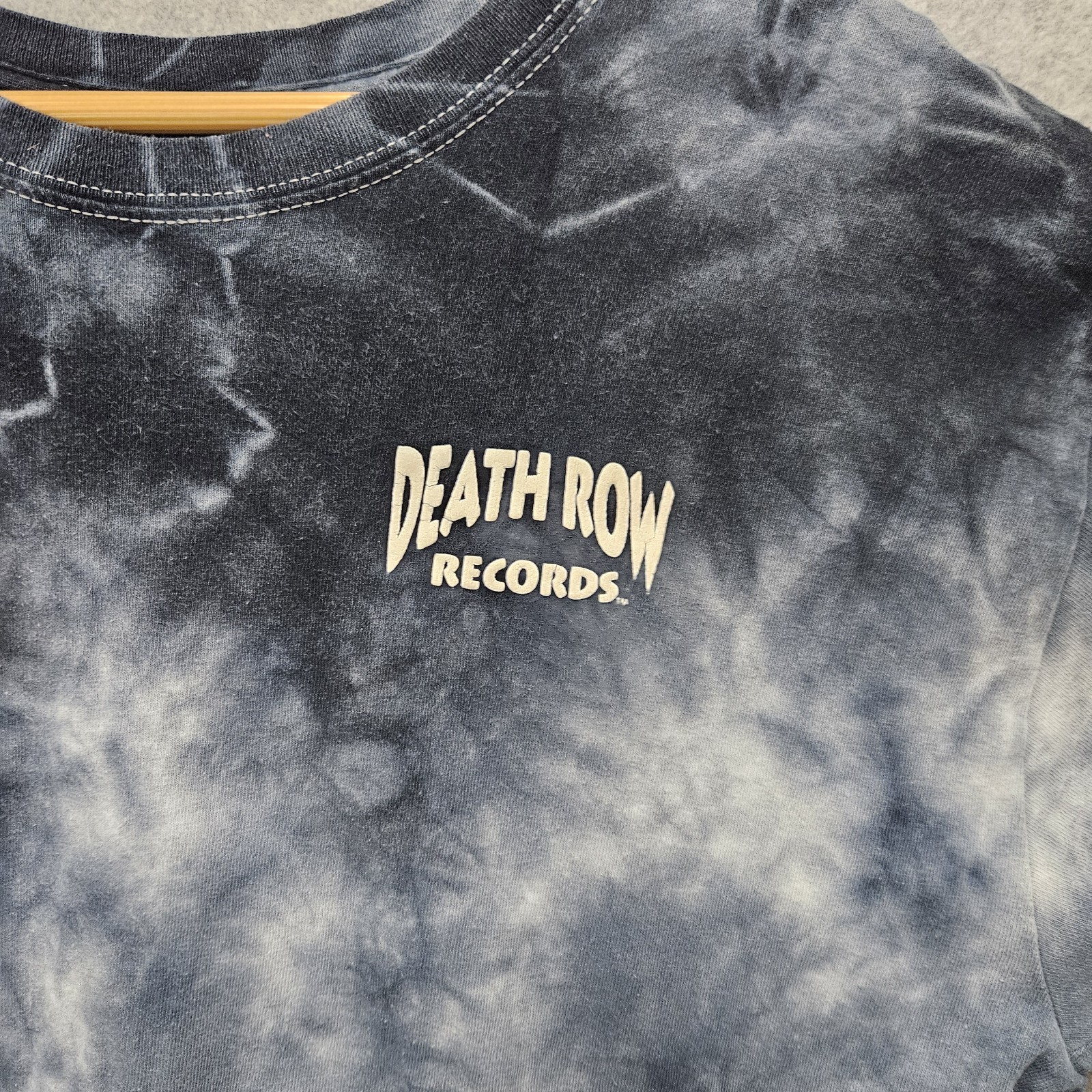 FILA T shirt Death Row Records uomo L giunzione a strappo tie dye double face blu