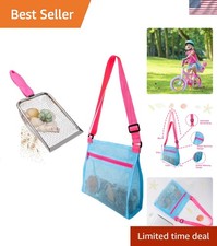 Beach Mesh Shovel with Mesh Beach Bag for Shell Collecting, Kids Sand Sifter ...