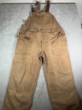 Carhartt Bib Overalls Double Knee Nail apron 2XL 46x30 Made USA Vtg Work Farm