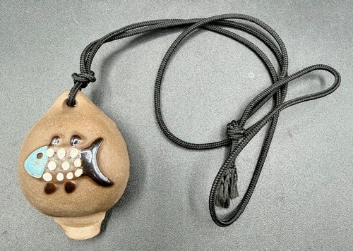 Handcrafted Ceramic Fish Pendant Ocarina