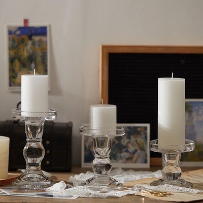 Transparente Glaskerzenhalter Kerzenständer für Home Office Decor Decor
