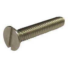 #10-32 X 2-1/2 In Slotted Flat Machine Screw, Plain 18-8 Stainless Steel, 50