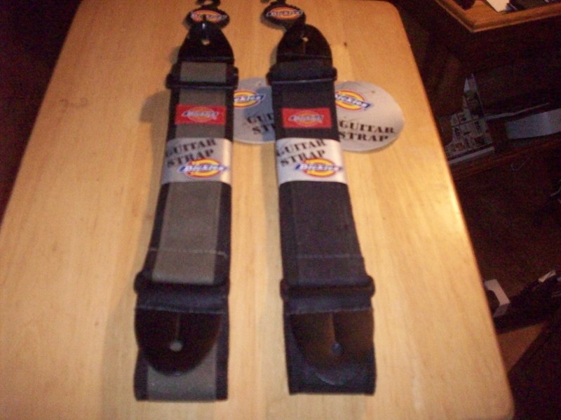 2 Dickies Guitar Straps 1 BLACK  &1 LIGHT BROWN BRAND NEW