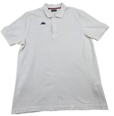 Kappa Mens Polo Shirt White Large Short Sleeve Cotton
