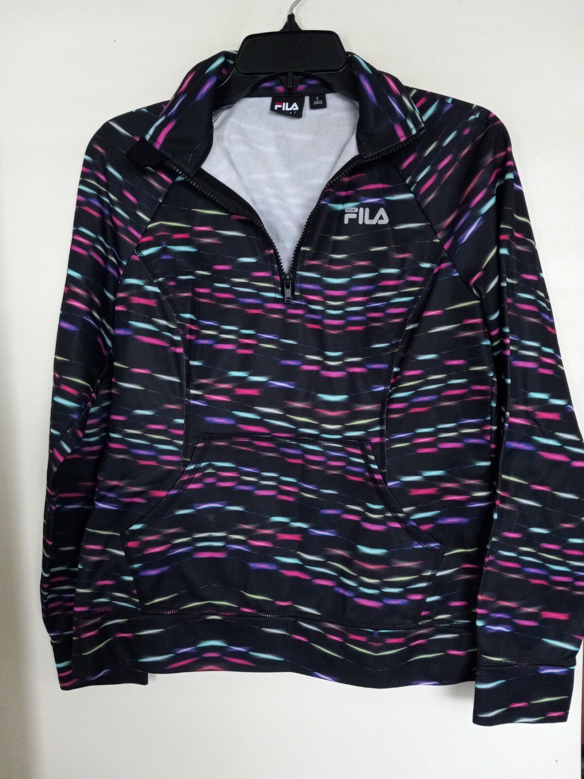 FILA Womens Jacket Pullover Small 1/2 Zip Up Black Co… Gem