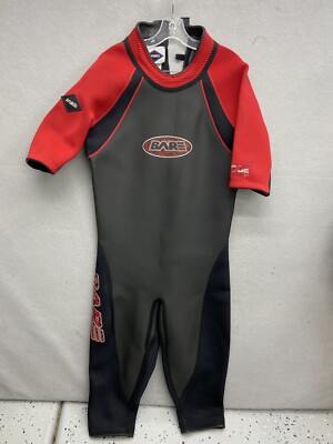 BARE 3/2mm SPORT Full Wetsuit Men s Size Large L Red Black Full Zip
