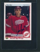 1990/91 Upper Deck #257 Dave Barr Red Wings Signed Auto *E9471