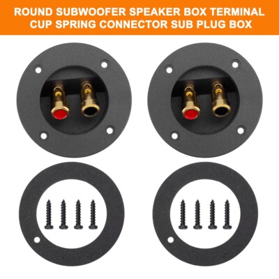 2Pcs Speaker Box Terminal Round Spring Cup Connector Subwoofer Enclosure New