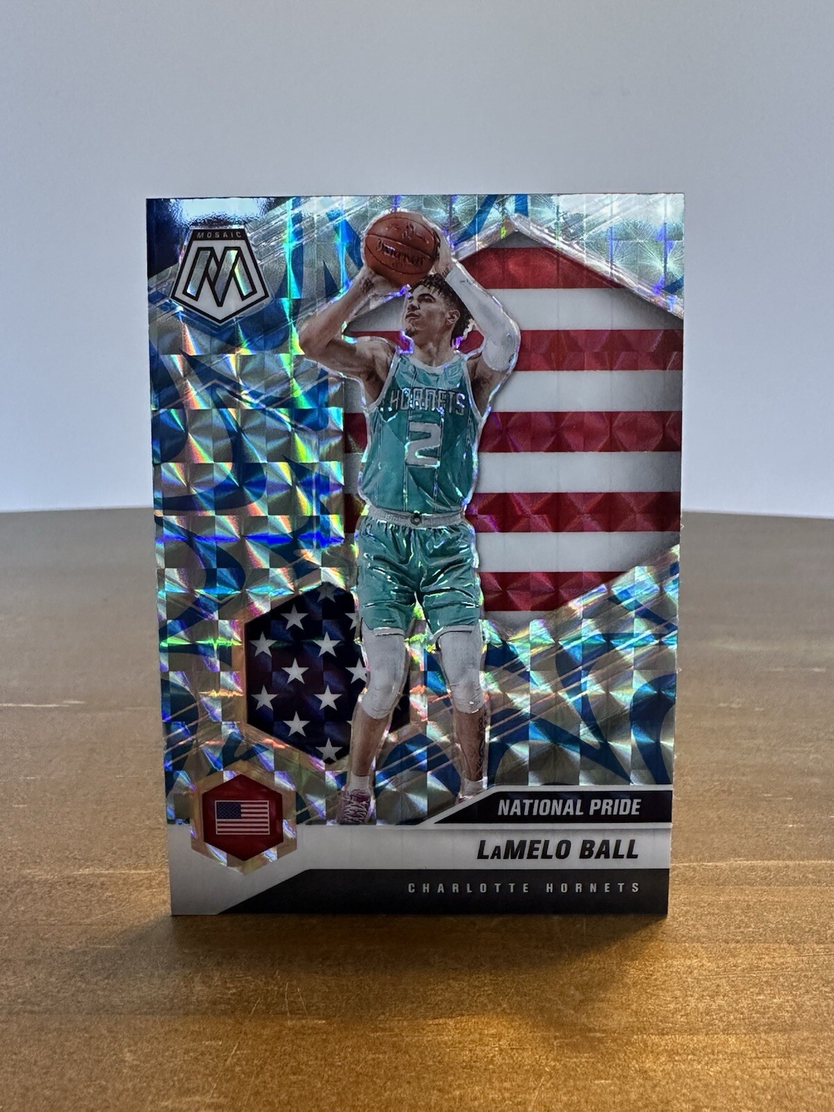 LAMELO BALL 2020-21 Mosaic Blue Reactive Mosaic Prizm National Pride RC#257