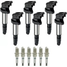 6X Ignition Coil & 6 Spark Plug For BMW 325i 328i 330i 530i X3 X5 X6 UF515 UF522