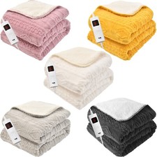 Electric Heated Throw Over Blanket Digital Control Large Warm Fleece Washable