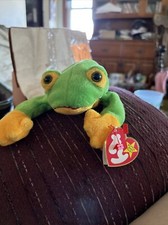 RARE  RETIRED Ty Beanie Baby  Smoochy  The Frog 1997  MANY Tag ERRORS  PVC 