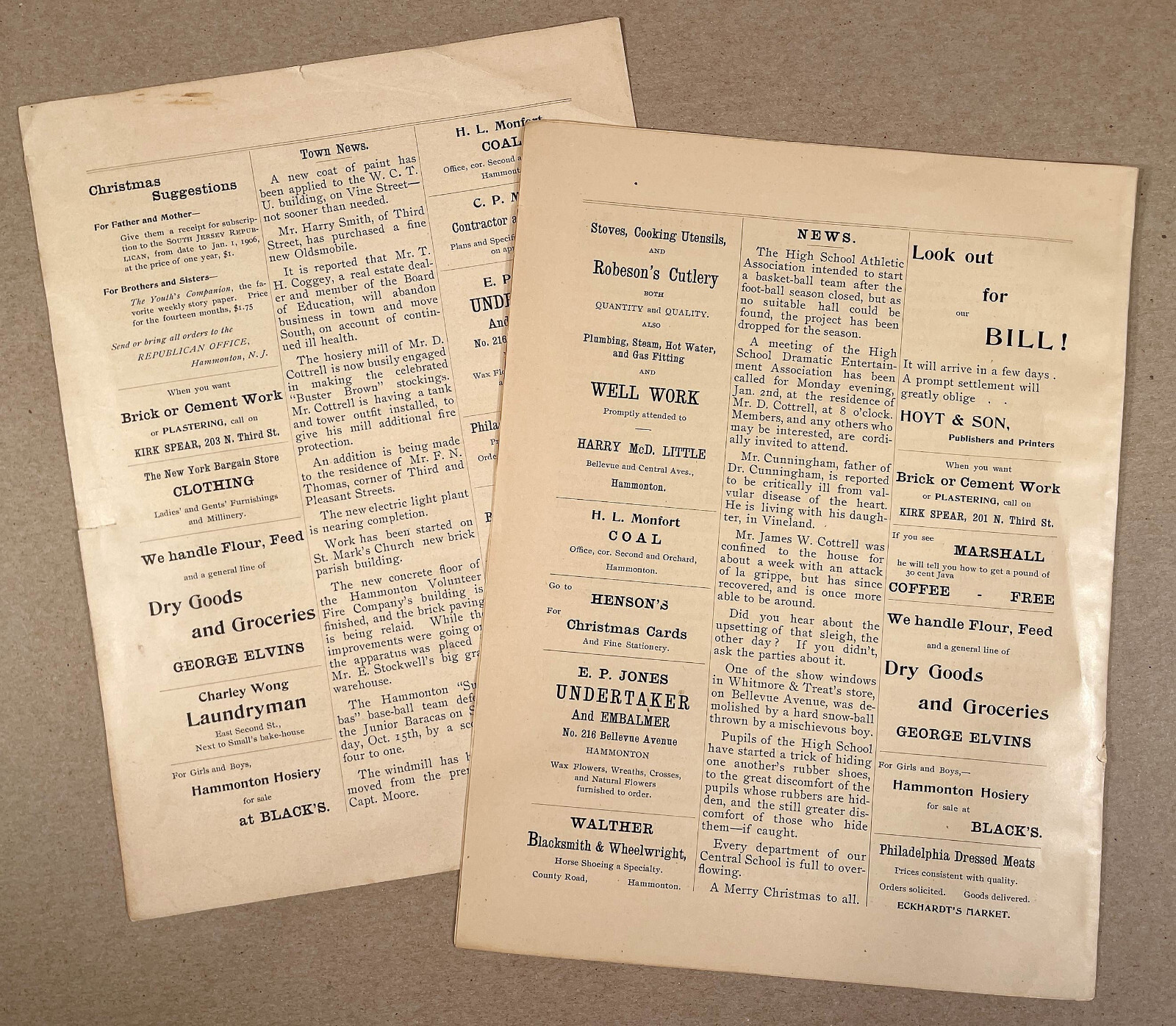 Hammonton NJ Two 190405 HIGH SCHOOL TIMES Newspapers Great Content