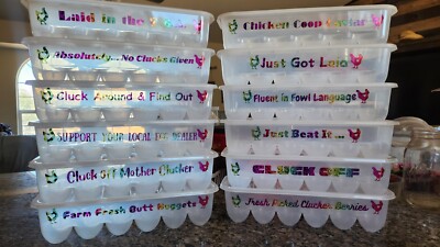 Reusable Humor Rectangular ''Eco Friendly'' Stack-able Plastic Egg Storage Carton