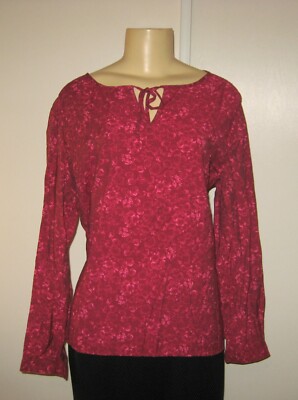 White Stag Women's Long-Sleeve Floral Blouse Shirt