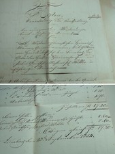 Invoice Leimbach AG 1854: costs for watering channel in oaks to Reinach