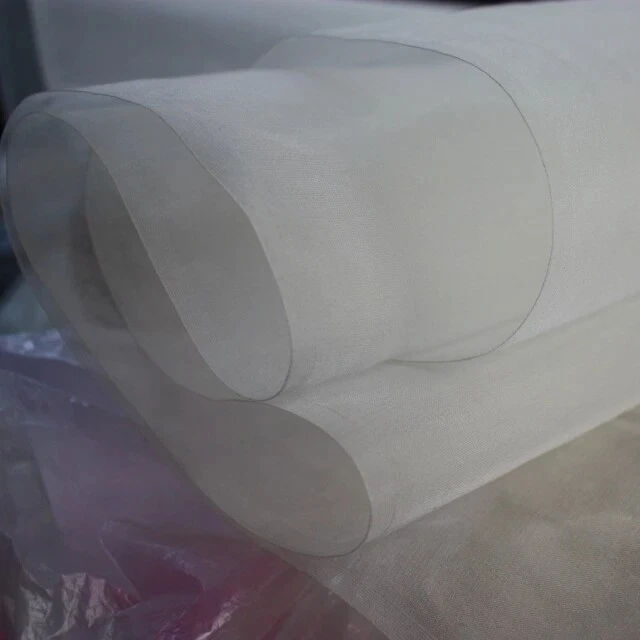 39 Inch X 45 Inch Natural White Mulberry Silk Organza Fabric Gauze Wedding - Image 2 of 4