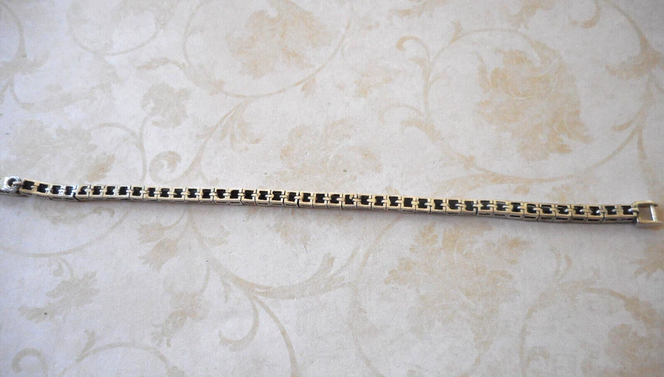 Brazalete de plata de ley con eslabones de tenis de marcasita de 7,25" RE33TRH Foto 4 de 4