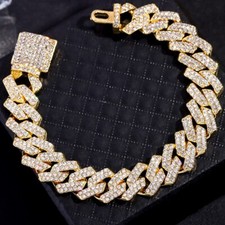 Bracciale Luxury Unisex con Zirconi Strass Braccialetto Lungo 20cm Idea Regalo
