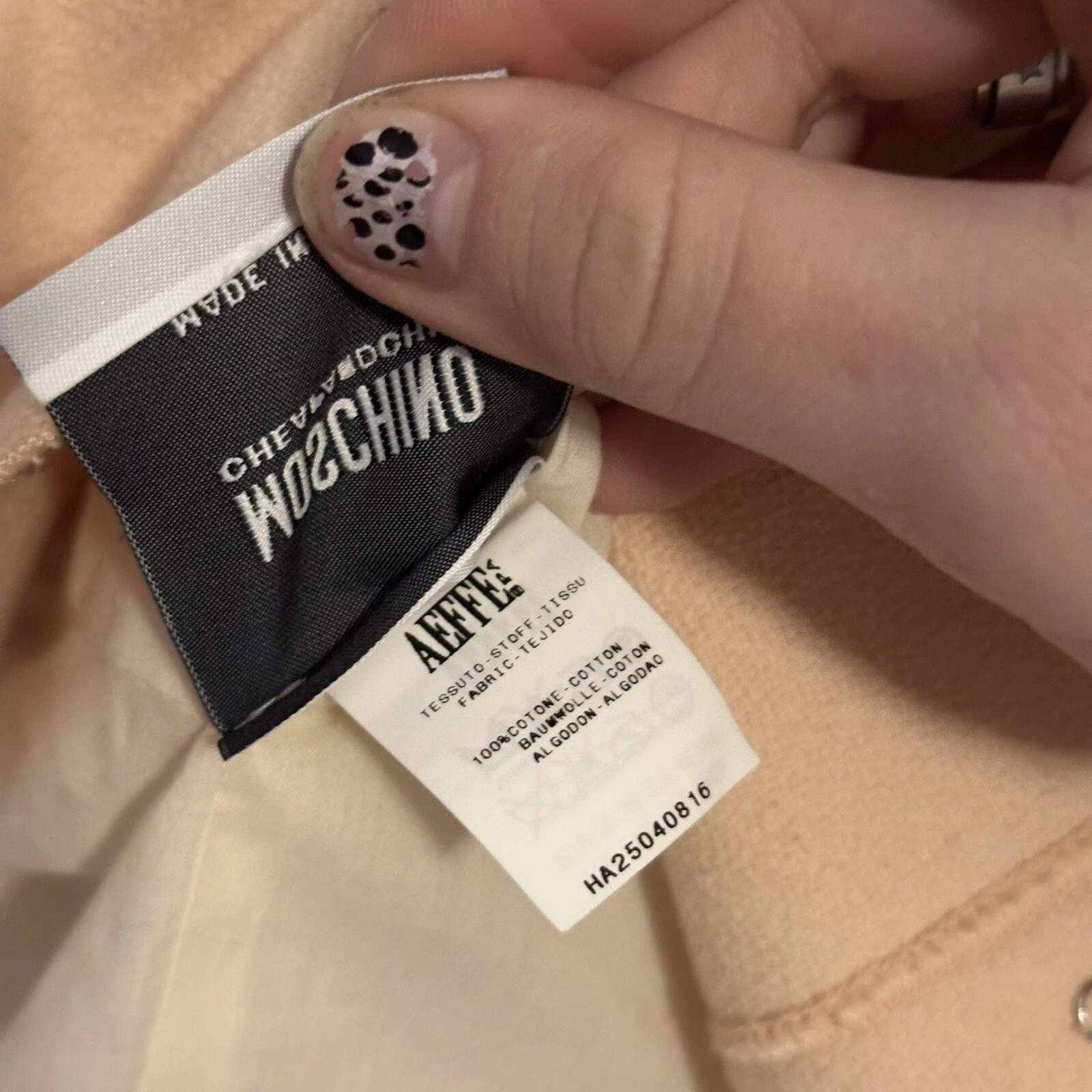 Giacca vintage Moschino economica e chic haute couture donna rosa fiore applique