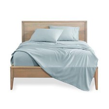 Bare Home Double Brushed Deep Pocket Full XL Light Blue Sheet Set