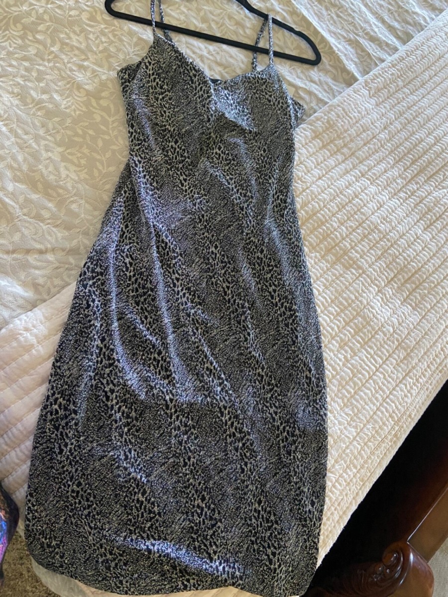 Womens Large Planet Gold Metallic party cocktail Dress strapless brand new w