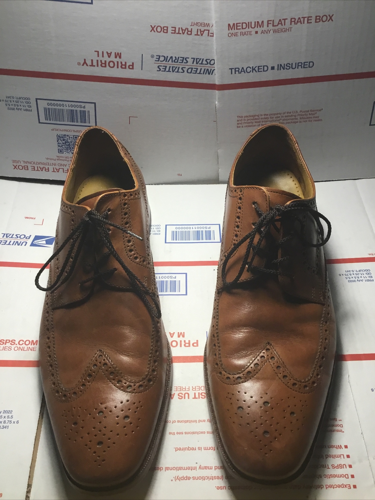 SAOLA Scarpe Oxford Cole Haan Wingtip marroni in pelle taglia 13 M USA da uomo