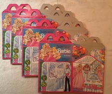 Lot of 4 1991 McDonald's Happy Meal Boxes Barbie  At Home