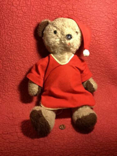 17” The Rushton Co Teddy Bear Red Pajamas Night Shirt Plush stuffed Vintage