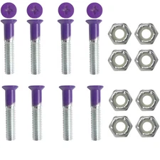 Dime Bag Hardware Skateboard Mounting Nuts and Bolts 1" Phillips - Purple