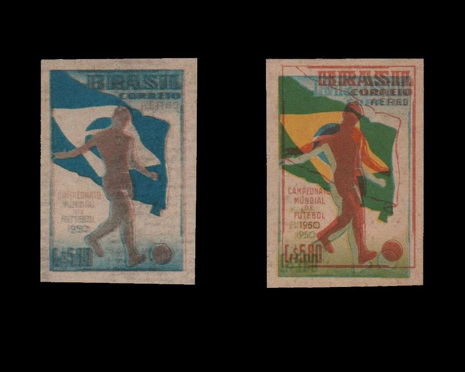 Copa Mundial de Fútbol Río de Janeiro Brasil 1950 RHM A 076 - PRUEBA - ENSAYO ** RARO ** Foto 3 de 4