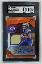 Tutu Atwell 2021 Panini XR #RSA-TAT Rookie Swatch Auto Orange 24/25 SGC 10/10