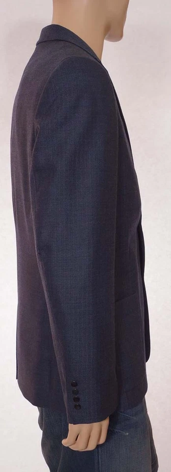 Blazer Abrigo Deportivo Chaqueta 42 Elie Tahari Para Hombre Azul Marino Lana Virgen Forrado a Rayas Foto 2 de 4