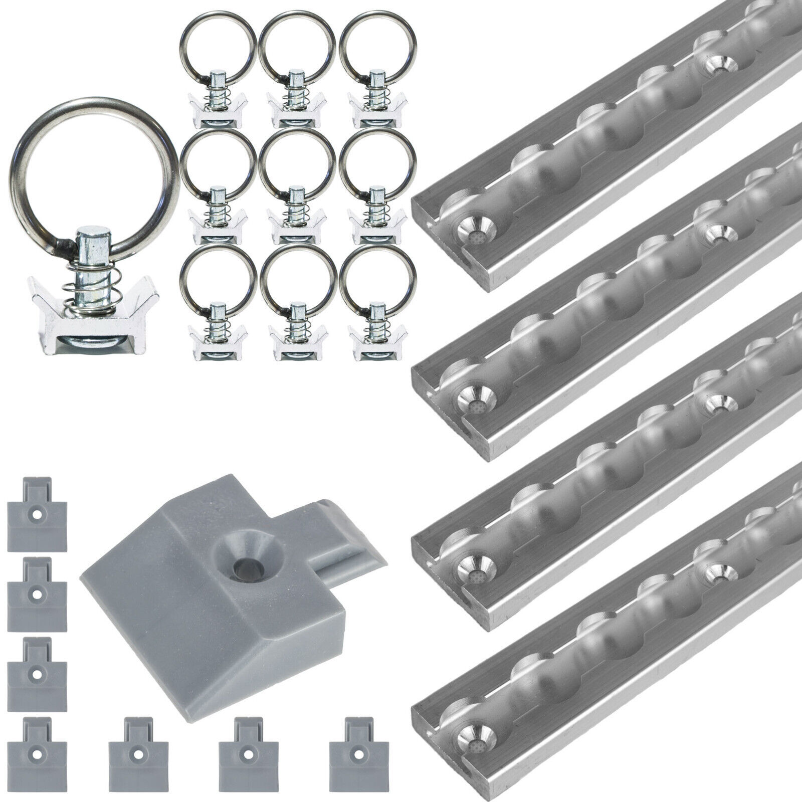 10 X Doppel Fitting Endbeschlag Mit Ring 44mm Für Airlineschiene In - Foto 10