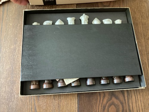 1961 GANINE SALON Edition #1475 GOTHIC Sculptured MARBLED MARBLEIZED Chess Set - Picture 6 of 9