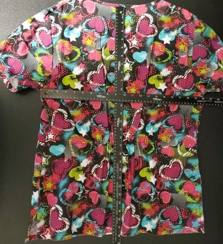 B Scrubs Medical Nursing Top Womens Size 1X Multicolor Pullover Short Sleeve - Picture 9 of 9