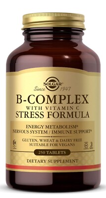Solgar B-Complex with Vitamin C 250 Count (Pack of 1),Exp 09/2026