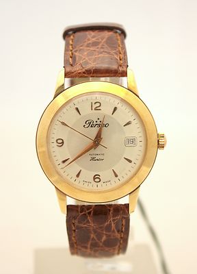 Armbanduhr Perseus Modell ''Hunter'' Ref. 11.333 in 18 kt Gelbgold