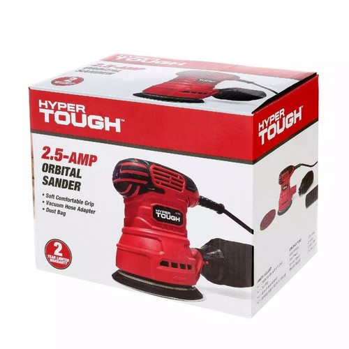 Hyper Tough 2.5-Amp Handheld Electric Sanding Orbital Sander 5-Inch, Corded AQ20036G
