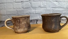 Clay Coffee Cups Handmade Pottery Coffee Cup Bar Decor  - Rustic